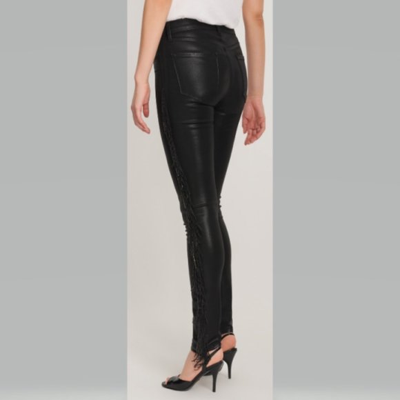 J Brand x Halpern Fringe Stellar Jeans Skinny Black Size 26 NWT - Picture 4 of 12